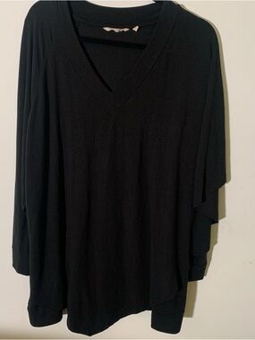 Soft surroundings Black Women's Relaxed Draped Top cape like 2X